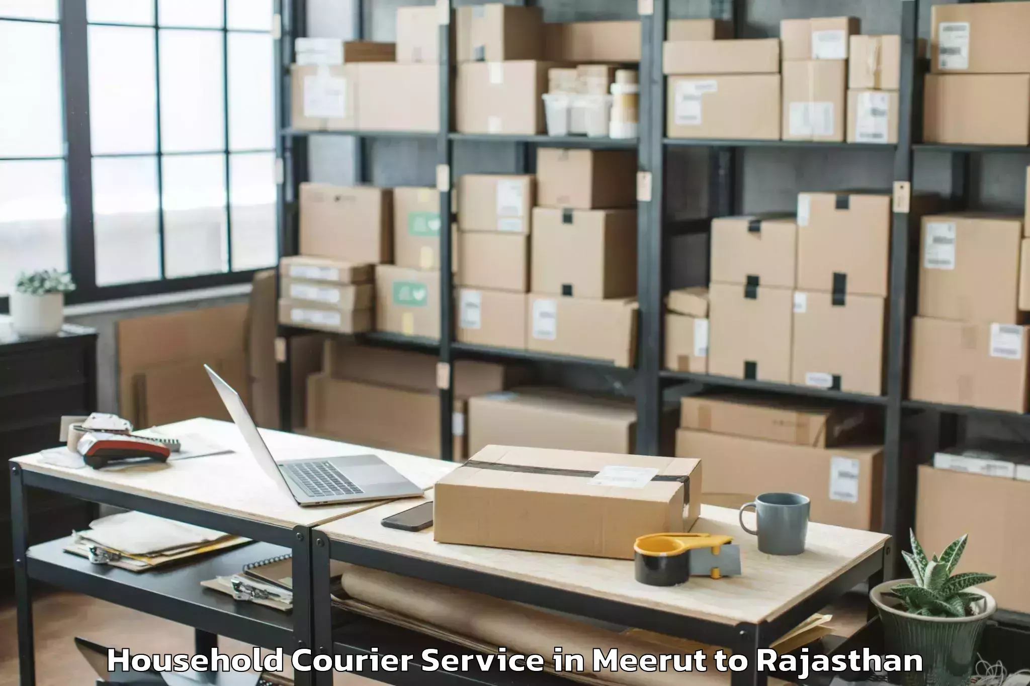 Book Your Meerut to Falna Household Courier Today